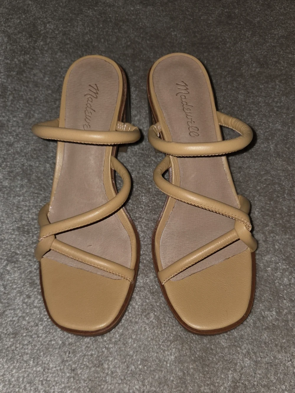 Madewell Tan Strappy Block Heel Sandals